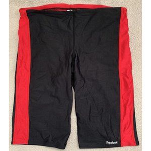 Reebok Silver Lining Performance Swim Spliced Jammer Swimsuit - Red & Black NWT